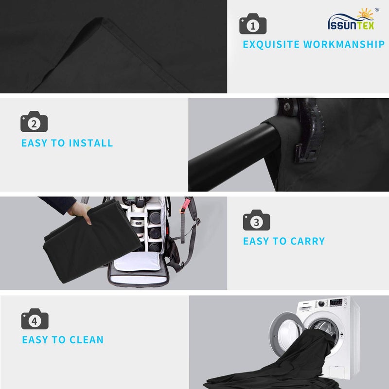 ISSUNTEX 9X15 ft Background Polester Backdrop, Photo Studio, Collapsible High Density Screen for Video Photography and Television-Gray - Image 3